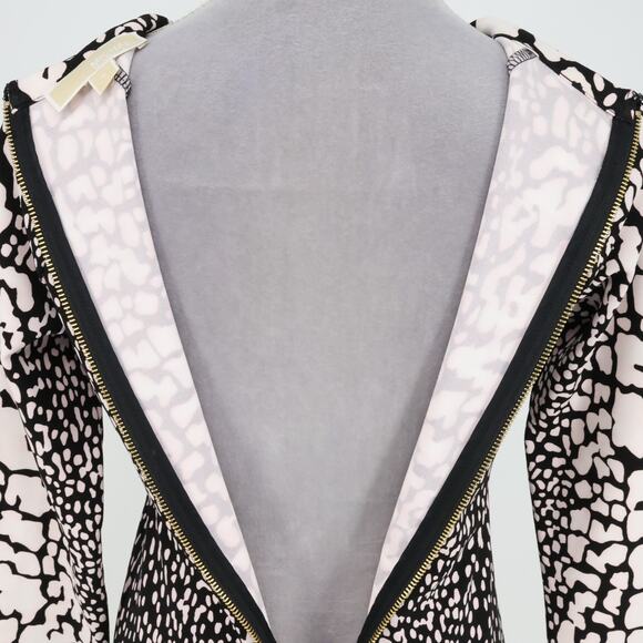 Michael Kors Dress Womens Small White Black Stretch Knit Animal Print Bodycon - Picture 12 of 14